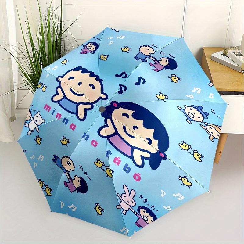 

MinnaNoTabo Automatic Folding Umbrella-Simple 8-Rib Design, Bright Cartoon Pattern, Durable Iron Frame, Suitable For Travel, Outdoor, Beach-