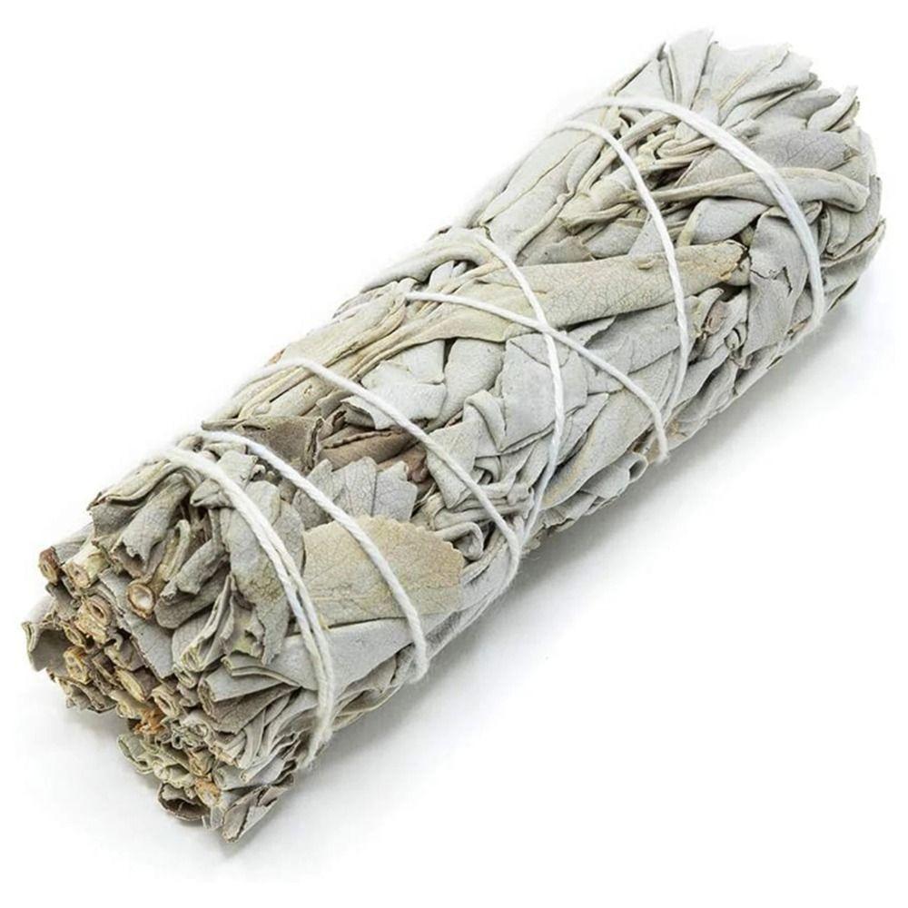 10cm Weißer Salbei Bündel Kalifornien Smudge Stick Stab für Spirituelle Räucherstäbchen Verbrennung Aromatherapie Energiereinigungsbündel