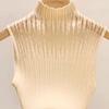 Neuer ärmelloser Strickpullover Damen Sommer Dünn High-End Tragen Kragen Eleganter Stil Urlaubs-Freizeit-Oberteil Direkte Lieferung