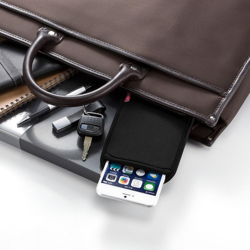 SANWA SUPPLY Smartphone-Hülle für vielseitige 5,5-Zoll-Handys, Schwarz, PDA-SPC15BK