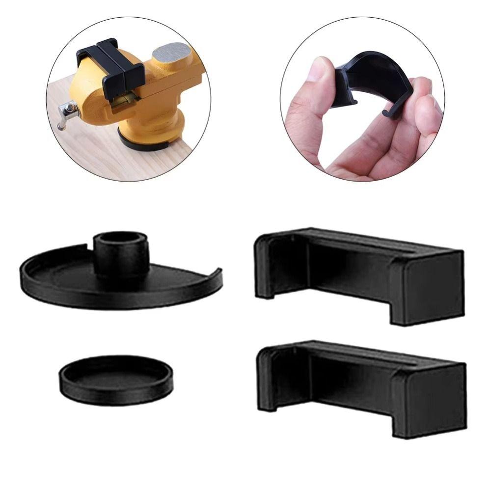 4Pcs/Set Rubber Bench Vise Rubber Pad 50mm 60mm 70mm 80mm Anti-Slip Bench Clamp Anti-Slip Mat Non-Slip Rubber Black