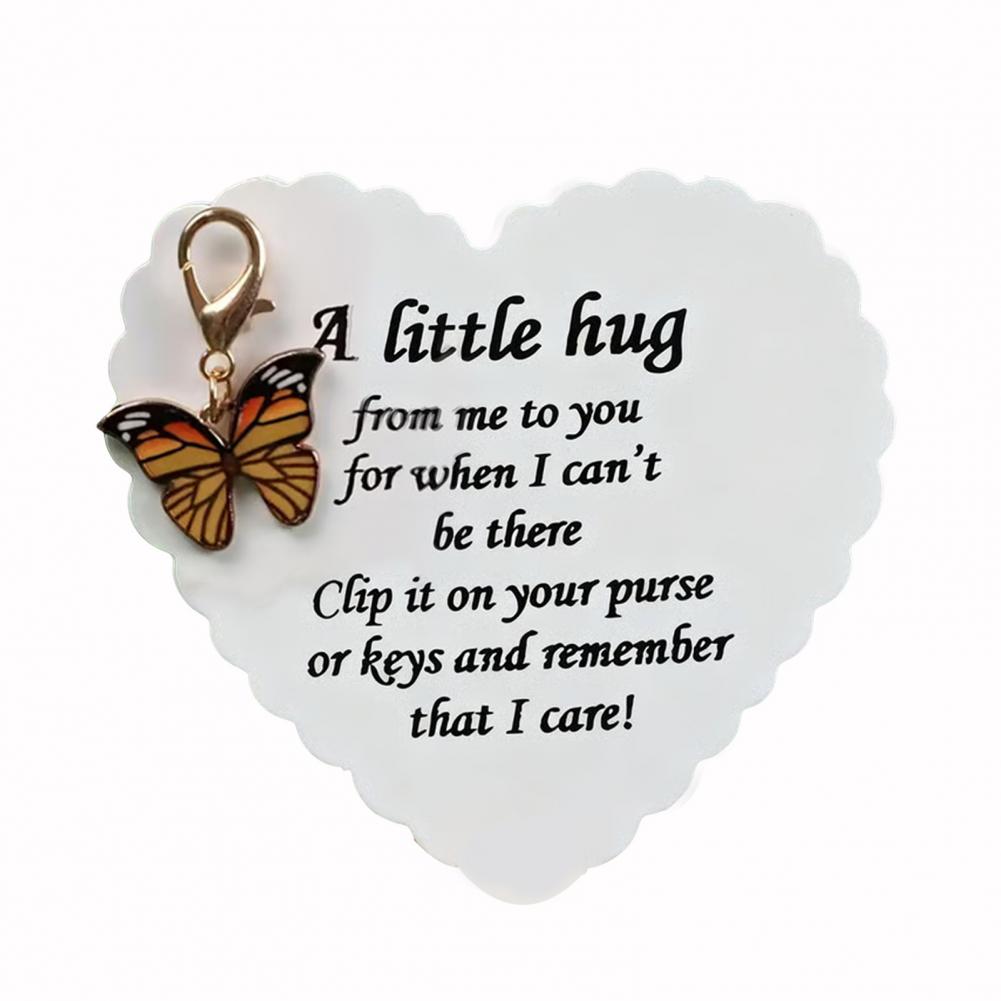 Pocket Hug Butterfly Pendant Butterfly Charm Kit Inspirational Butterfly Charm Keychain with Emotional for Christmas for Purse