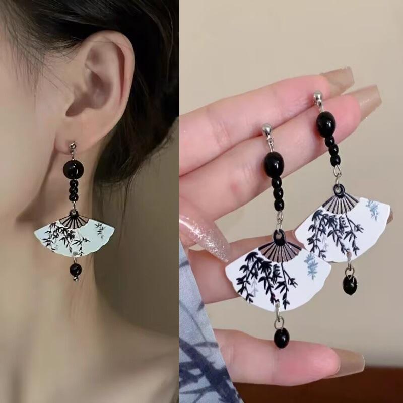 925 Silver Needle Geometric Pearl Earrings For Women Fashion Earrings Flowing Tassel Earrings Elegant Jewelry