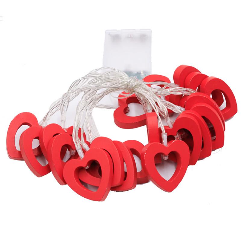 Oenyled Wooden Heart Valentine's Day LED String Lights
