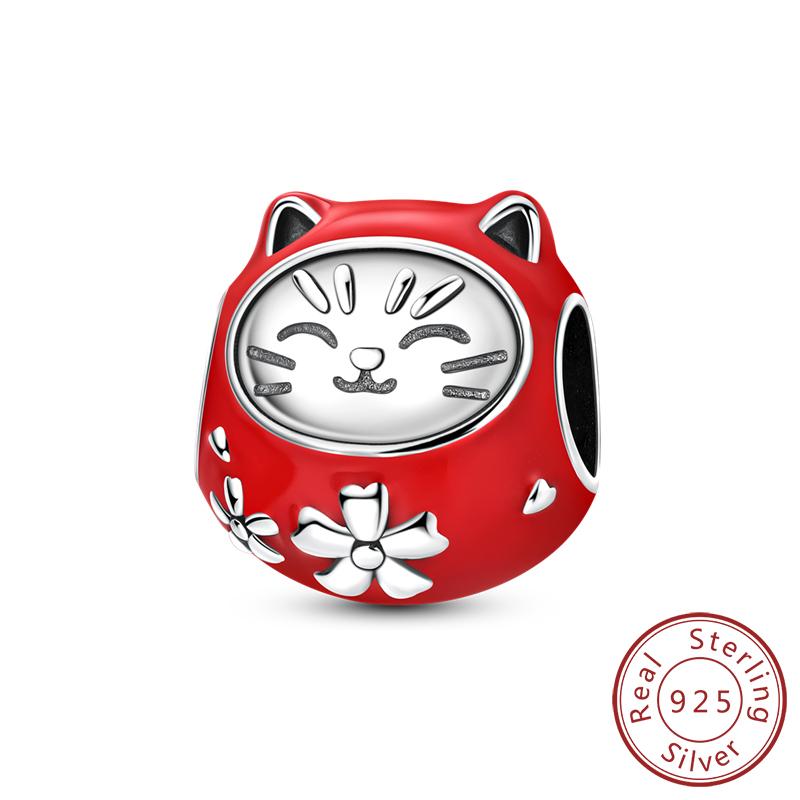 Original Copper Charms Beads Crown Football Trophy Carp Cat Charms Fit Bracelet Bangle Necklace Woman Jewelry Gift