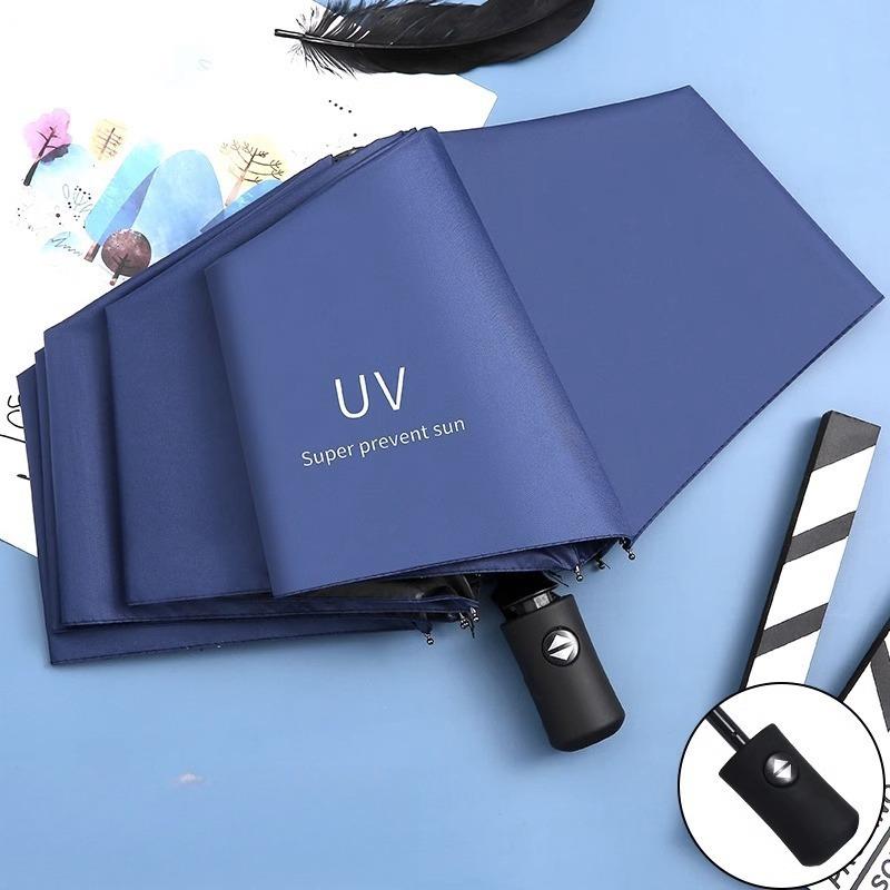 1PC automatic umbrella sunscreen sunshade tri-fold umbrella folding UV vinyl sun umbrella