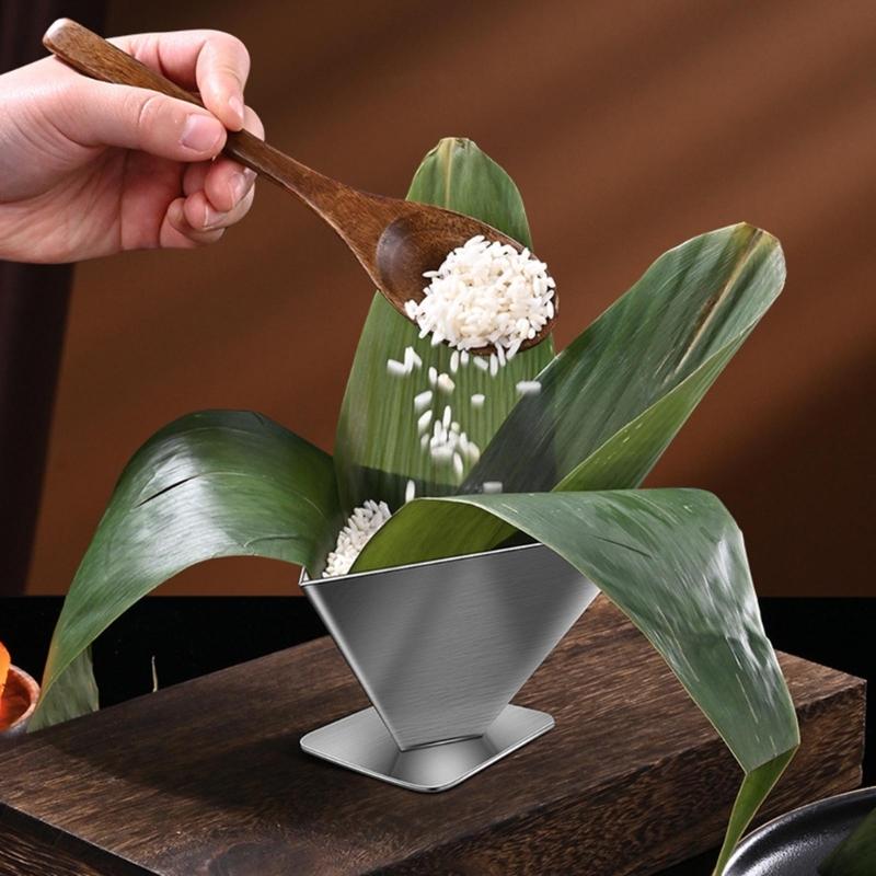 Stainless Steel Zongzi Mold DIY Traditional Chinese Food Rice Dumplings Rice Balls Making Molds Triangular Trapezoidal