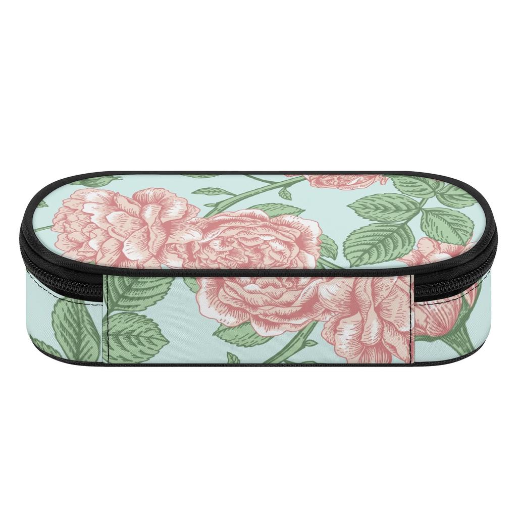 Pen Case Organized Storage Zip Around Closure 300D Polyester with Mesh Pocket Removable Divider and Pen Slots for Everyday Study
