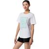 Decathlon Pullover Crew Neck Letter Short Sleeve Dropped Shoulder Sleeve T-Shirt Women's Snow White