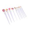 Makeup Brush Set Soft Colorful Bristles Portable Cosmetic Brush Kit for Loose Powder Eyeshadow Blush 10pcs