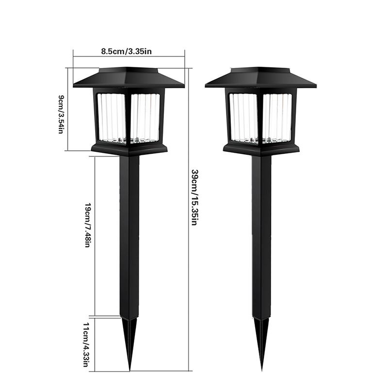 

2 PCS Waterproof LED Solar Pathway Lights Outdoor Walkway Garden Decor Street Lamp for Landscape Yard Patio Driveway