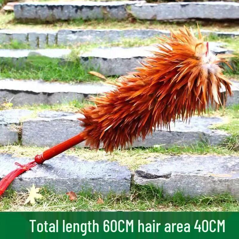 USAN HOME Solid Wood Handle Feather Duster