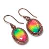 Ammolite Earrings Gemstone Jewelry, Copper Electroformed Handmade Earrings, Latest Design Jewelry