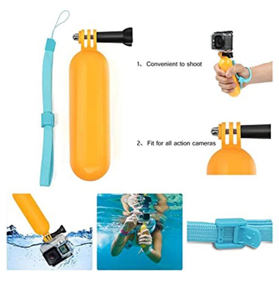 Stick de flotabilitate Stâlp plutitor de apă pentru GoPro Hero 12 11 10 9 8 7 SJCAM 4000AIR AKASO DJI Insta360 EKEN H9 Accesorii pentru camere de acțiune