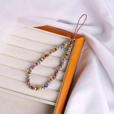 

Handmade Colorful Glass Beaded Phone Charm Aesthetic Wrist Strap Boho Style Bracelet Lanyard for Bag Keychain Gift Other