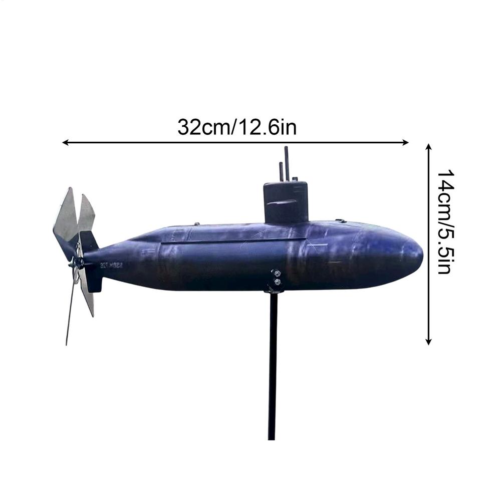 

Garden Decor Submarine Wind Spinner Plane Metal Airplane Weather Vane Outdoor Roof Wind Direction Indicator Weather Vane