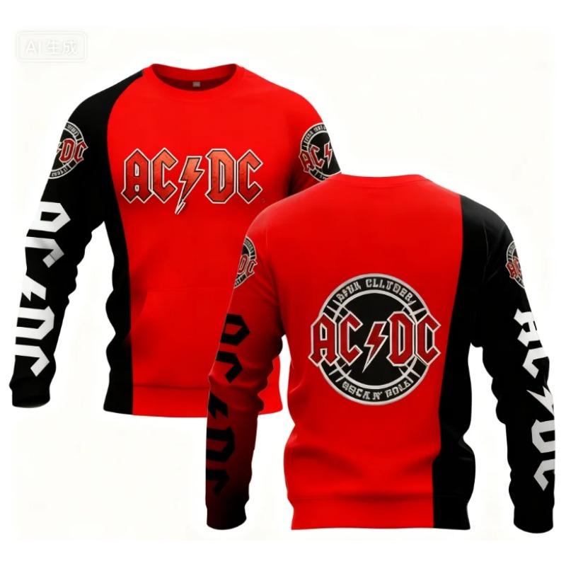 Casual Loose Top Fashion Printed Long Sleeve Crew Neck T-Shirts Men’s