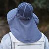 Summer Fisherman Hat, Wide Brim Adjustable Drawstring Bucket Hat, Outdoor Activity Hat with Shawl And Face Guard Design