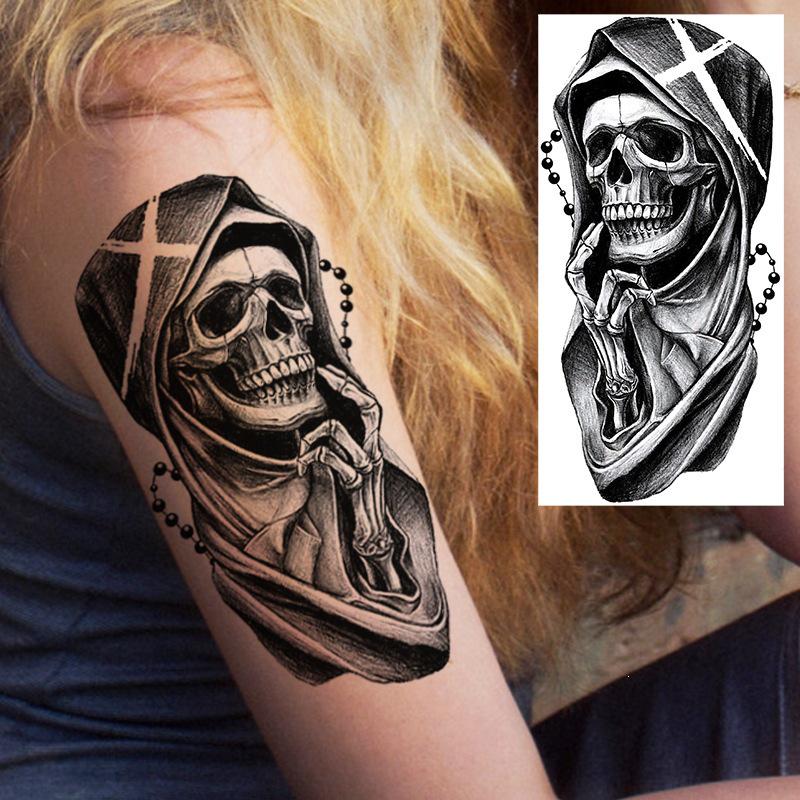 Waterproof Cross-border Snake & Dragon Skull Temporary Tattoo Stickers for Arm, European & American Design