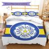 Ložní prádlo se vzorem fotbalového klubu Leeds United, Sada přikrývky Povlak na přikrývku Povlak na polštář Domácí narozeninový dárek (1 * povlak na peřinu + 2 * povlak na polštář, bez jádra)