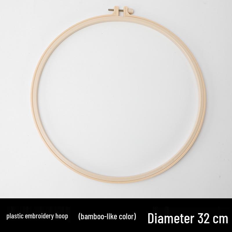 Bamboo-Style Plastic Embroidery Hoop: Handmade DIY Round Frame & Stand