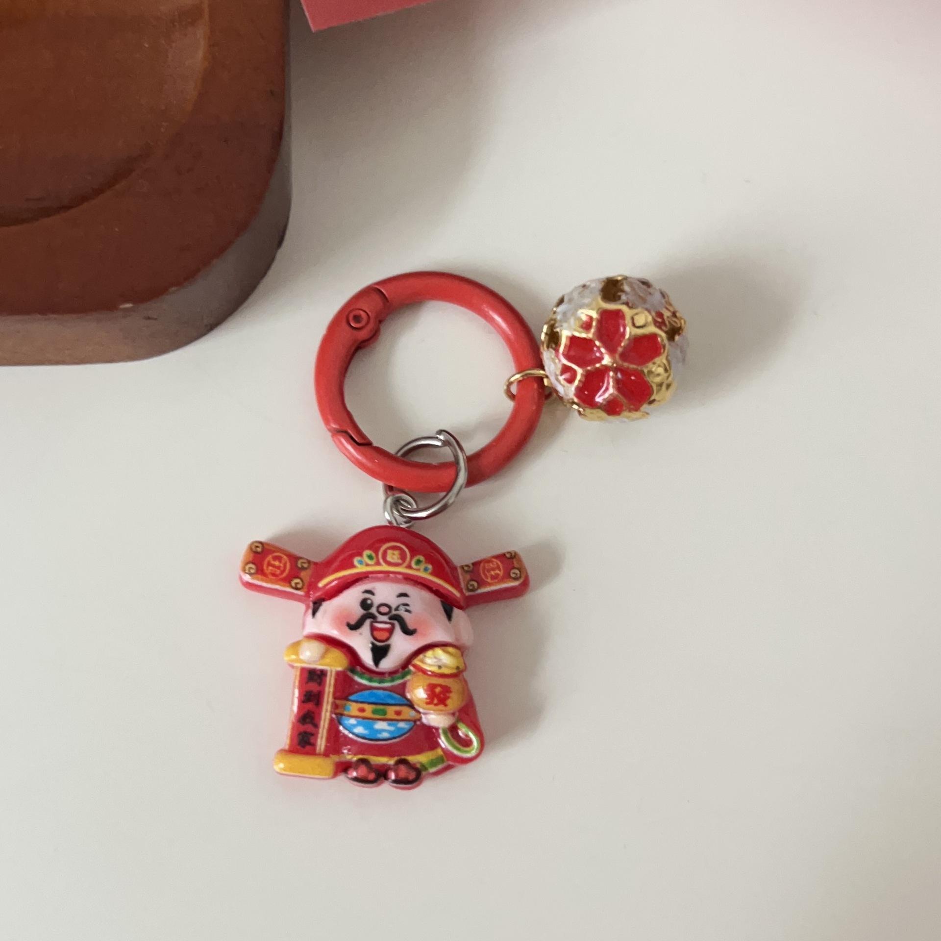 

Horse Year The God Of Wealth Keychain Backpack Hanging Decoration New Year Wealth And Happiness Fortune Blessing Gifts A4