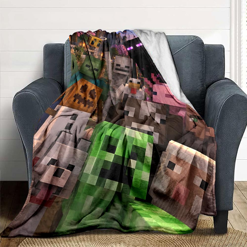 Minecraft Characters Blanket Soft Throw Blanket For Home Bedroom Bed Sofa Travel Office Solid Christmas Blanket