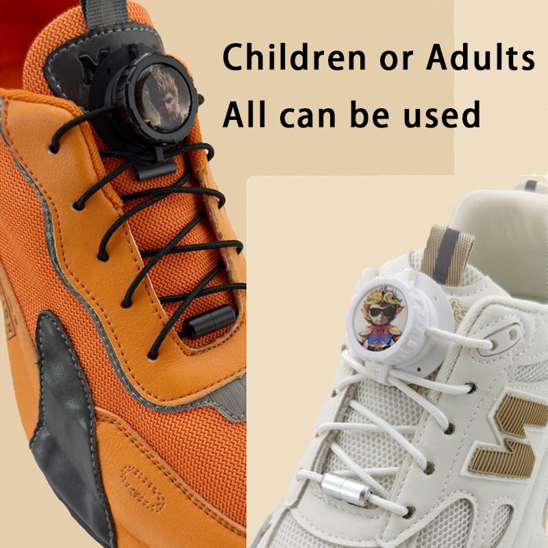 1Pair Fashion Wukong Swivel Buckle Laces Automatic Shoelaces Without Ties Sneakers No Tie Shoe Laces Kids Adult Shoelace