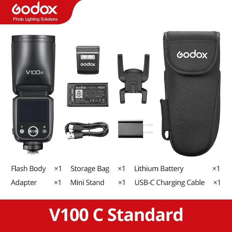 Godox V1PRO/V1 Mid/V100 2,4G Kabelloser TLL HSS Li-Ionen Rundkopf Speedlite Kamerablitz High-Speed-Synchronisation für Canon Nikon Sony Fuji