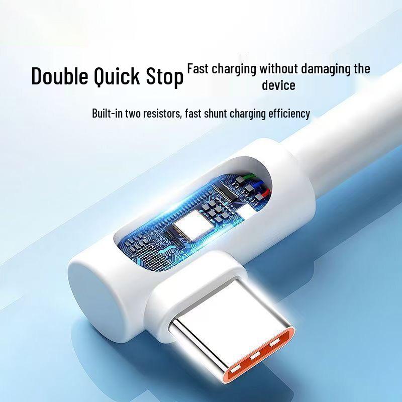 10A Super Fast Charging Elbow Type-C Cable for Huawei, Vivo, Oppo, Honor