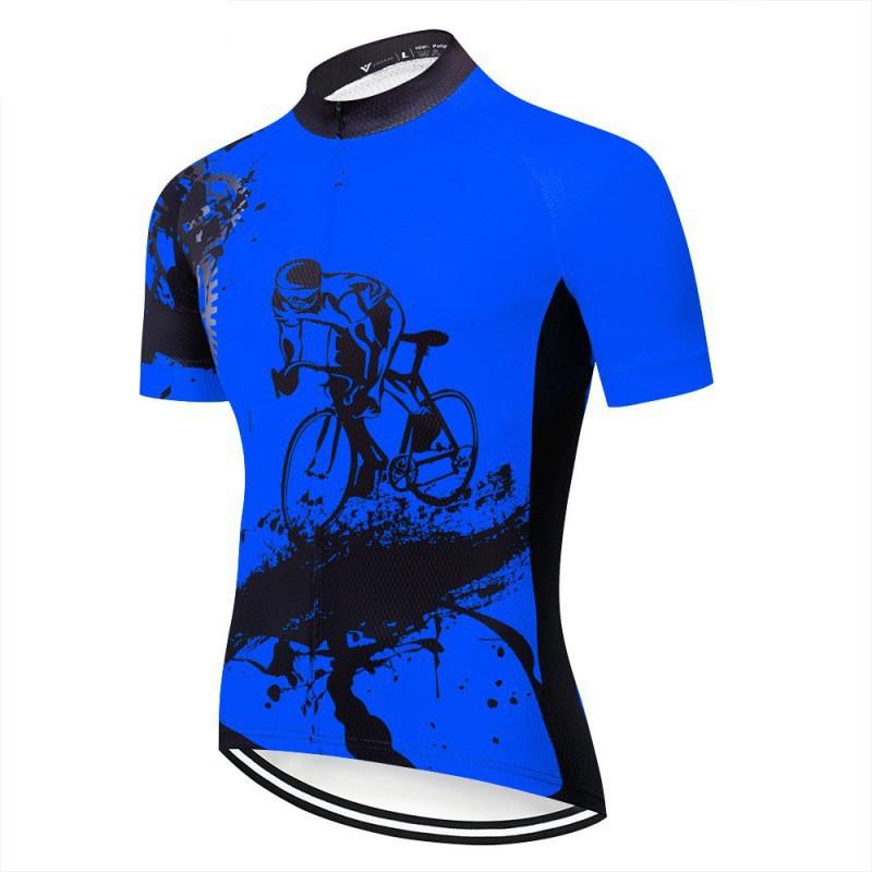 Maglia da Ciclismo da Uomo Mountain Bike Manica Corta Traspirante Abbigliamento Sportivo Ciclismo su Strada e Sentiero
