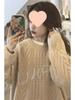 Women's Retro Japanese Style Cable Knit Cardigan - Loose Fit for Autumn and Spring