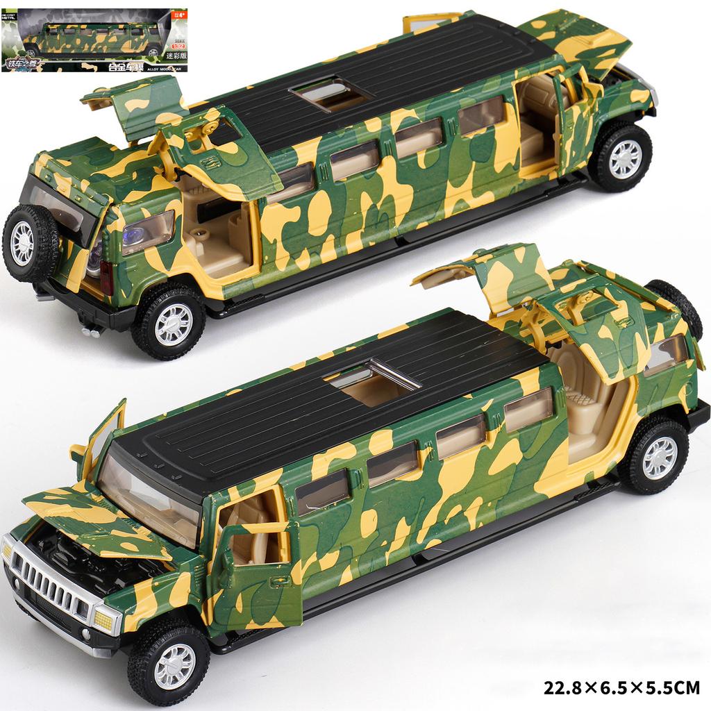 1/32 Měřítko H6 Prodloužit Limuzína tlakově litý model auta, zatahovací autíčko se zvukem a světlem pro děti Batole Chlapci Dívčí kolekce