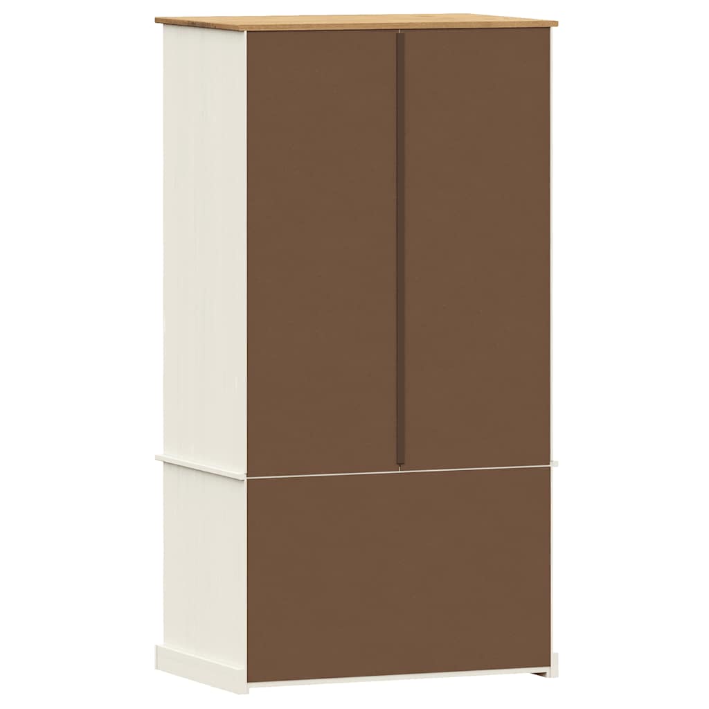 Vidaxl Vigo Wardrobe, White, 90X55X170 Cm, Solid Pine Wood