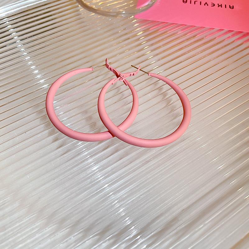 Silver Needle Pink Flower Stud Earrings - Mori Style, Cute, and Versatile Niche Fashion Design for Women