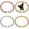 Dog Shiny Cat Chain Collar Pet Choke Collars Necklace Golden Sliver Pink Alloy