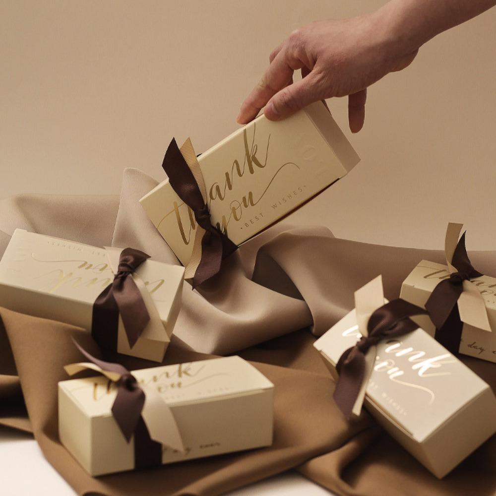 30pcs Wedding Party Favor Boxes Gift Box Treat Boxes with Ribbon Kraft Paper Thank You Box Gift Boxes for Wedding Bridal Shower Birthday Festivals