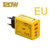 120W Mecha PD Dual Type-C & USB Fast Charger, Compatible with Apple 15, Huawei, 5V2A Devices