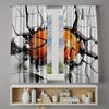 2pc Basketball Art Print Pattern Curtains   Polyester Fabric   Machine Washable   Suitable for Bedroom and Living Room Decoration