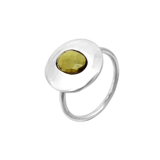 

925 Sterling Silver Natural Green Oval Rose Cut Tourmaline Ring 8 US Gift 8 US3499