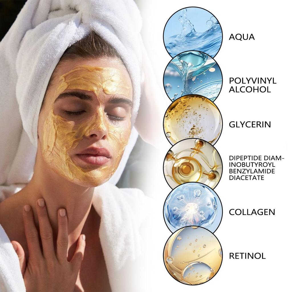 EELHOE Retinol Schlangengift Goldmaske Reinigung Haut Porenverfeinerung Aufhellung Verjüngung Feuchtigkeitsspendende Maske