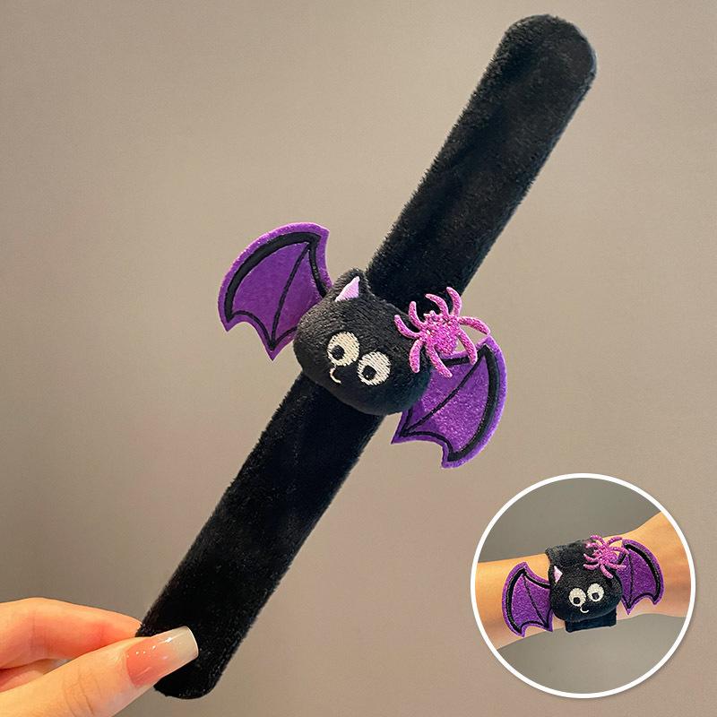 Zabawna Halloweenowa Bransoletka Snap - Wzór Pająka i Dyni