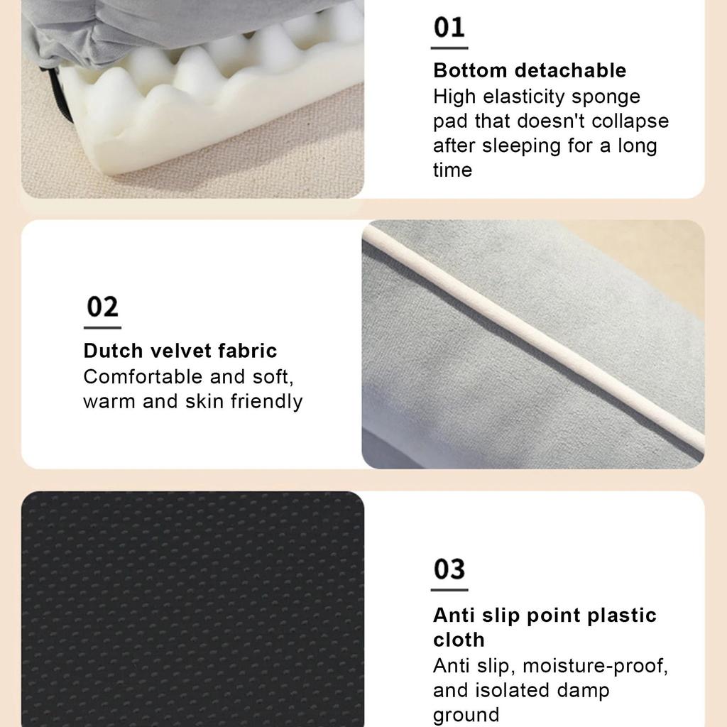 Dutch Velvet Dog Bed Autumn Winter Thickening Warmth Square Dog Sofa Beds Soft Removable Wave Sponge Pad Pet Dogs Accessories
