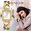 "Women's Analog Waterproof Square Dial Bracelet Watch Gold Silver Casual Business Fashion Accessory"