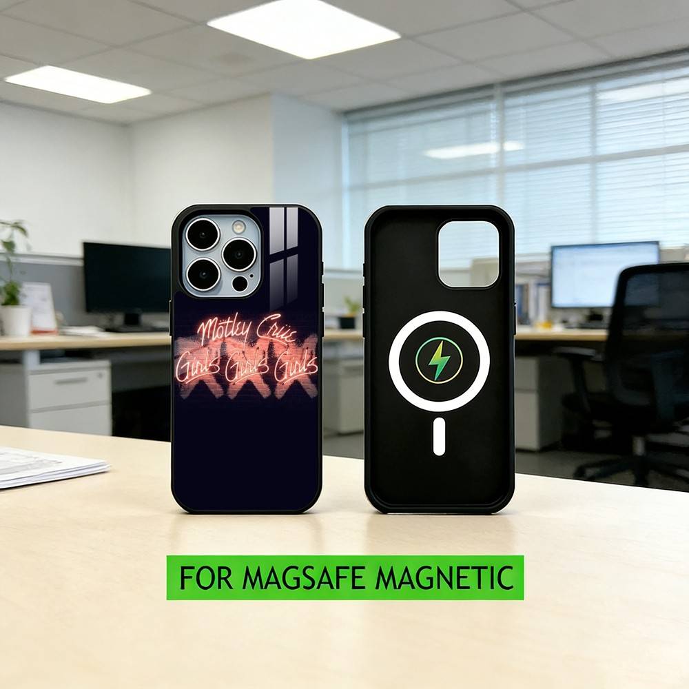 Retro Motley crue Phone Case For iPhone17,16,15,14,13,12,11 Plus,Pro Magnetic with Magsafe Wireless Charging