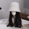 Simple Blended Circle Yarn Basin Hat Women's Autumn and Winter Fashion Warm Ear Protection Bucket Hat Show Face Small Knitted Hat