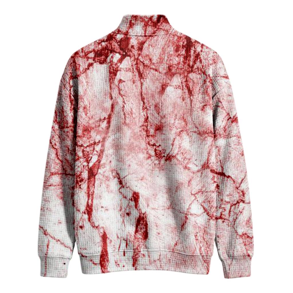 Men's Long Sleeve Sweatshirt with Halloween Print for Costume Party and Casual Wear