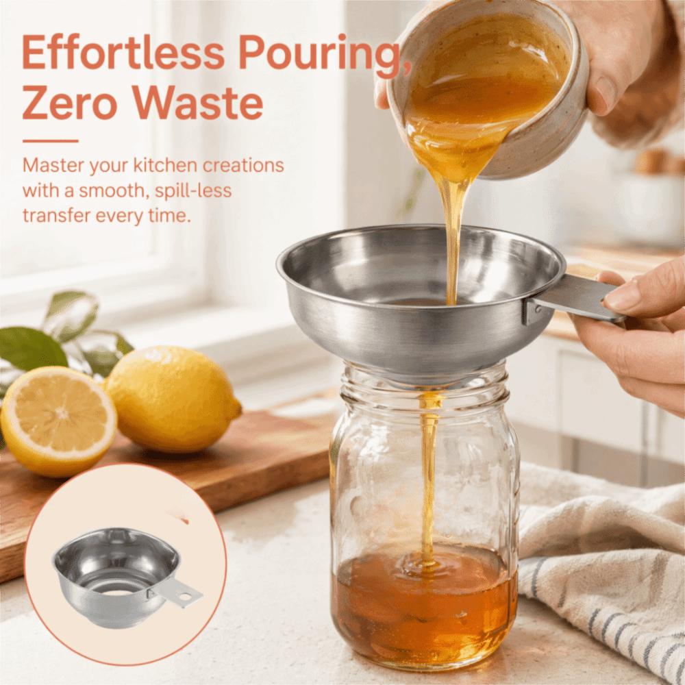 With Handle Kitchen Funnel Stainless steel Canning Funnel Durable Wide Mouth Funnel Canning Jars