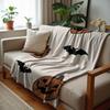 Isolated Cow Spot Silhouette Cartoon Anime Print Flannel Blanket Soft Warm Throw for Kids Bedroom Sofa Christmas Office Car