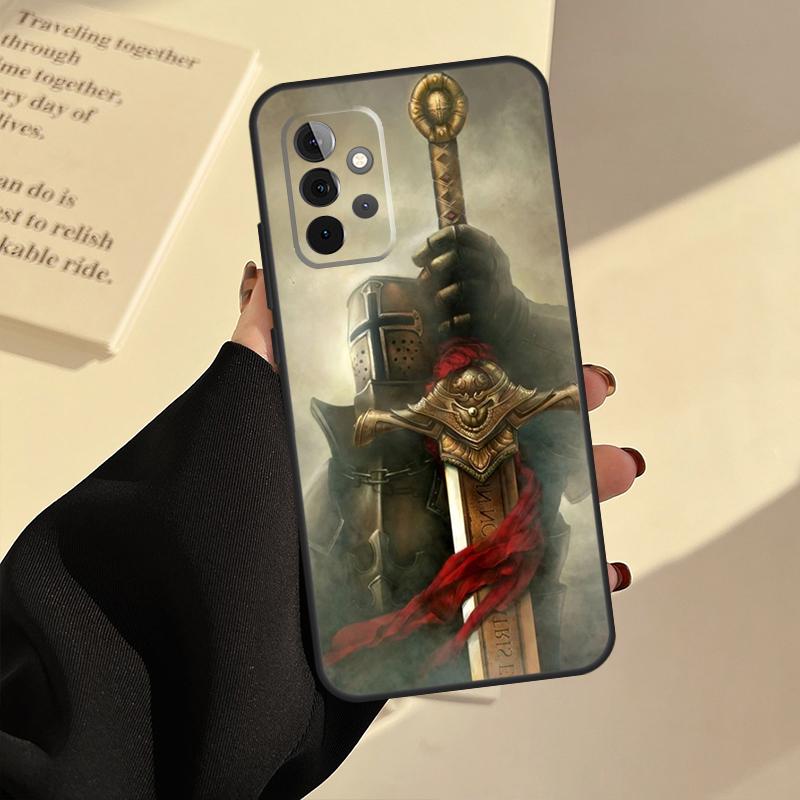 Knights Templar Case For Samsung Galaxy A54 A34 A14 A53 A13 A33 A73 A50 A12 A22 A32 A52 A72 A51 A71 Coque